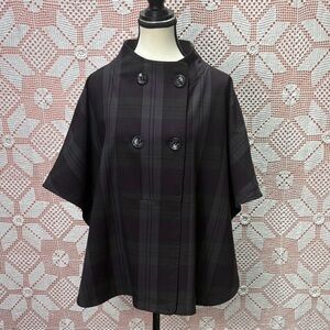 Dalia Collection Plaid Cape Jacket | Dark Academia Vintage-Inspired